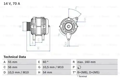 генератор BOSCH 0 986 044 210