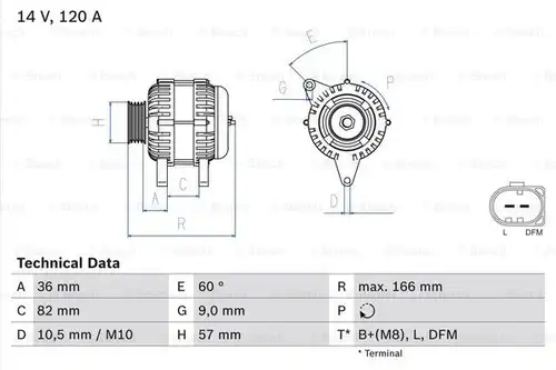 генератор BOSCH 0 986 044 320