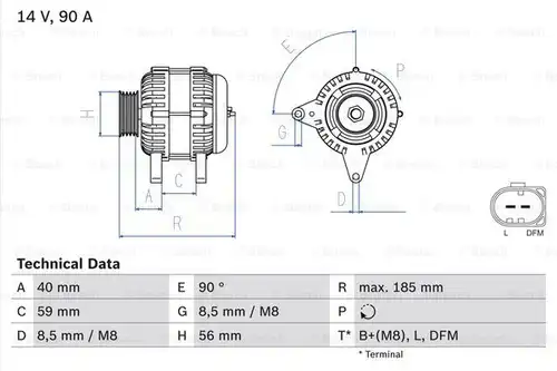 генератор BOSCH 0 986 044 380