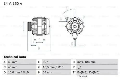 генератор BOSCH 0 986 044 400