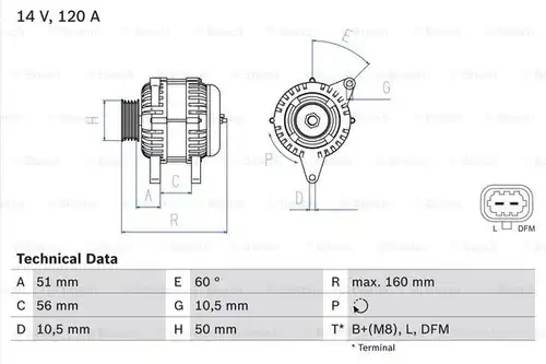 генератор BOSCH 0 986 044 440