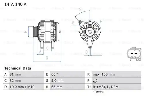 генератор BOSCH 0 986 044 470