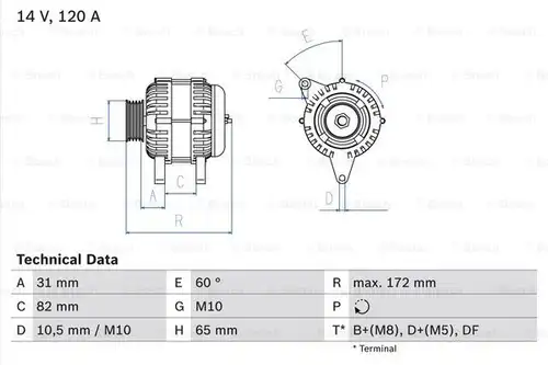 генератор BOSCH 0 986 044 530