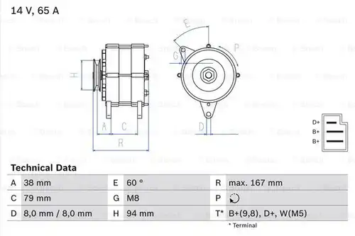 генератор BOSCH 0 986 044 591