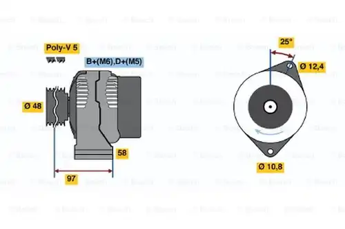 генератор BOSCH 0 986 044 621