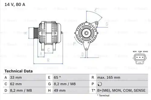 генератор BOSCH 0 986 044 671