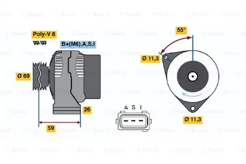 генератор BOSCH 0 986 044 691