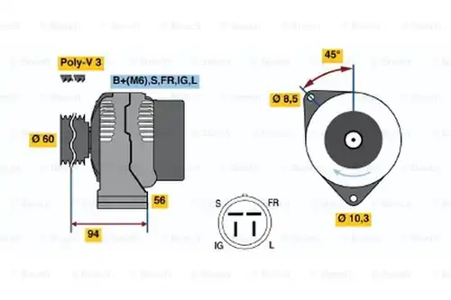 генератор BOSCH 0 986 044 791