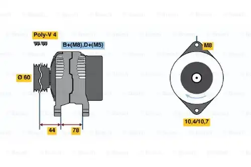 генератор BOSCH 0 986 044 801