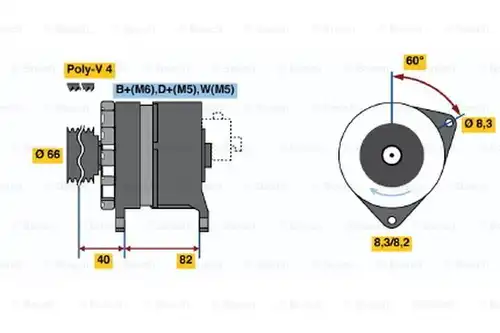 генератор BOSCH 0 986 044 821