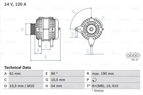 генератор BOSCH 0 986 044 841