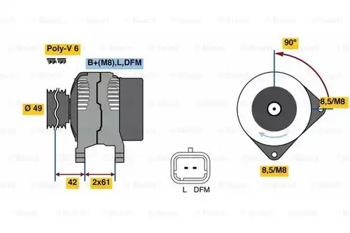 генератор BOSCH 0 986 045 110