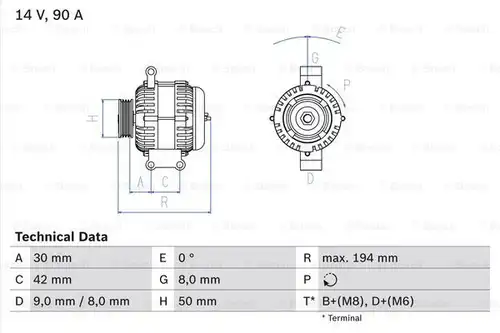 генератор BOSCH 0 986 045 181