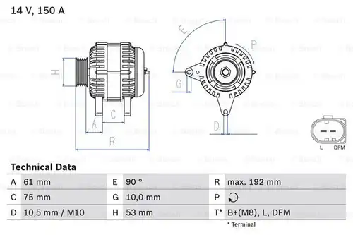 генератор BOSCH 0 986 045 251