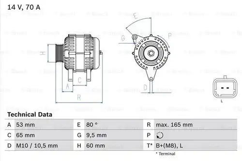 генератор BOSCH 0 986 045 261