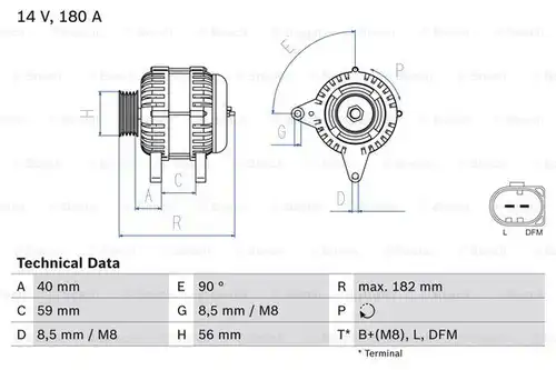 генератор BOSCH 0 986 045 340