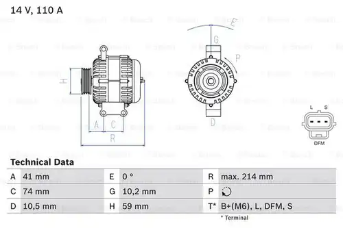 генератор BOSCH 0 986 045 370