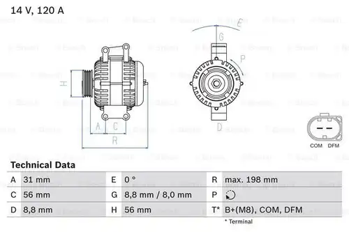 генератор BOSCH 0 986 045 380