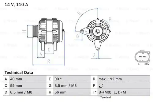 генератор BOSCH 0 986 045 390