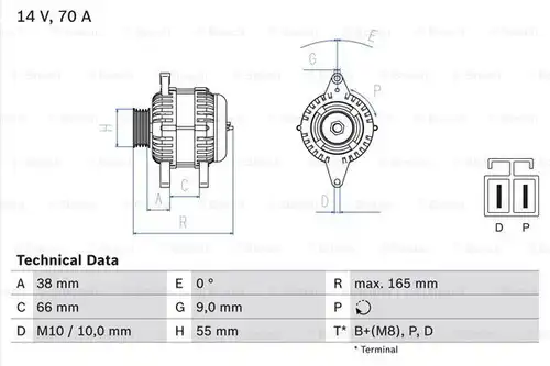 генератор BOSCH 0 986 045 551