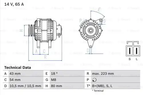 генератор BOSCH 0 986 045 561