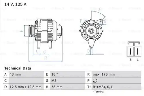 генератор BOSCH 0 986 045 611