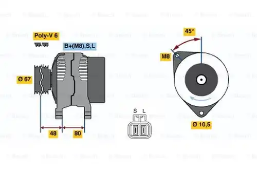 генератор BOSCH 0 986 045 641