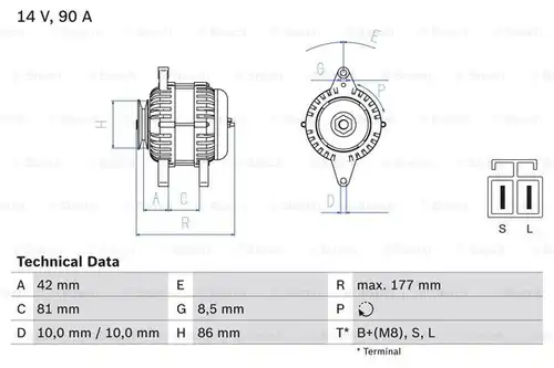 генератор BOSCH 0 986 045 651