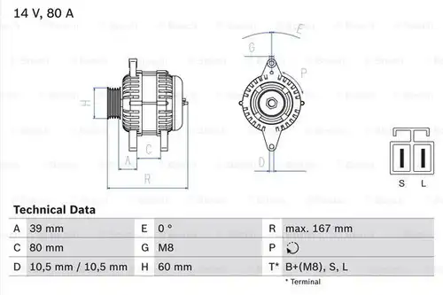 генератор BOSCH 0 986 045 701