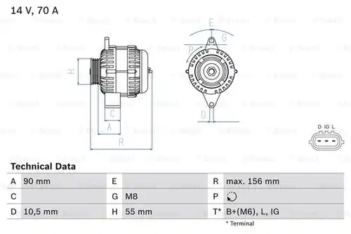 генератор BOSCH 0 986 045 751