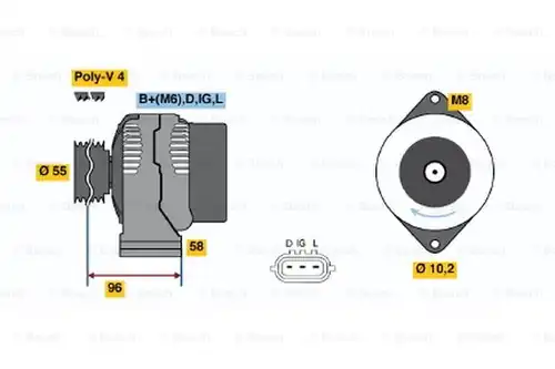 генератор BOSCH 0 986 045 801