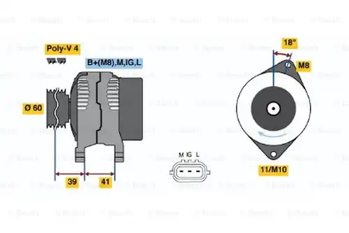 генератор BOSCH 0 986 045 811