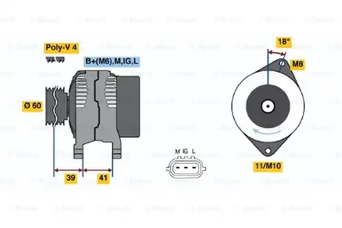 генератор BOSCH 0 986 045 821