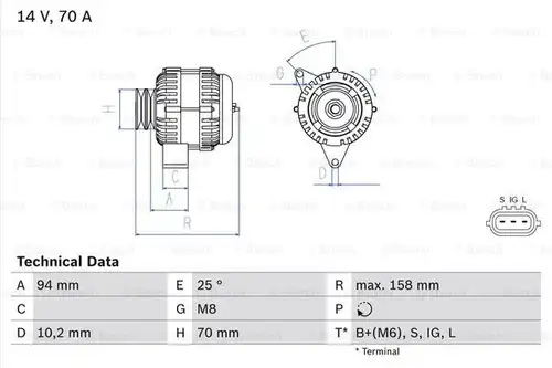 генератор BOSCH 0 986 045 891