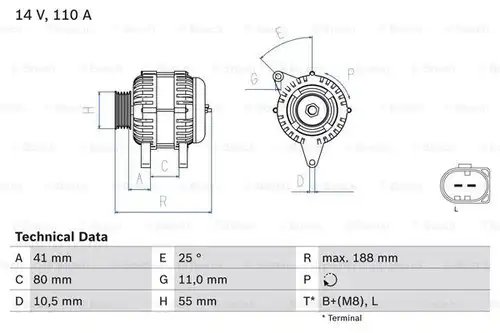 генератор BOSCH 0 986 046 060