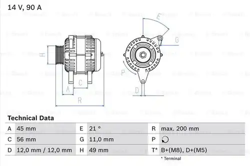 генератор BOSCH 0 986 046 090