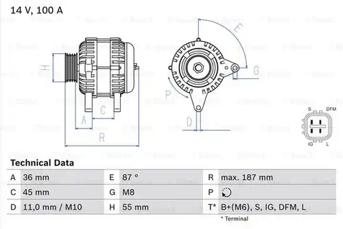 генератор BOSCH 0 986 046 120