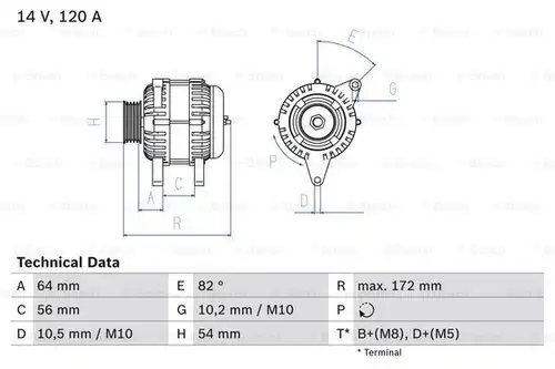 генератор BOSCH 0 986 046 140