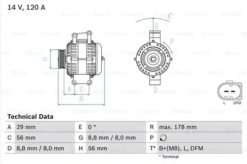 генератор BOSCH 0 986 046 160