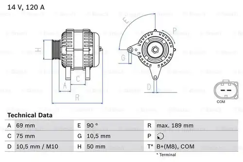 генератор BOSCH 0 986 046 170