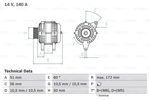 генератор BOSCH 0 986 046 230