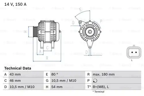 генератор BOSCH 0 986 046 240