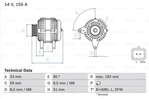 генератор BOSCH 0 986 046 250