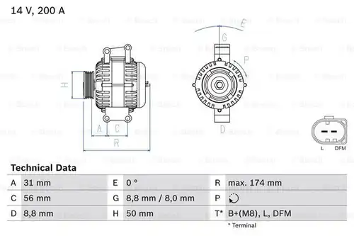 генератор BOSCH 0 986 046 340