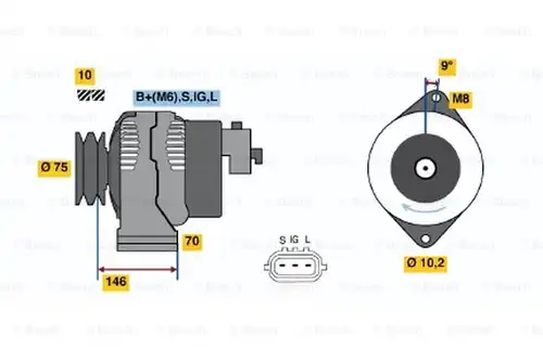 генератор BOSCH 0 986 046 381