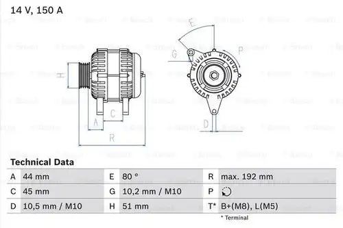 генератор BOSCH 0 986 046 511