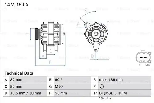 генератор BOSCH 0 986 047 140