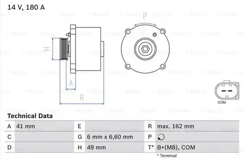 генератор BOSCH 0 986 047 170