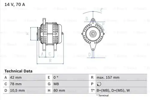 генератор BOSCH 0 986 047 200