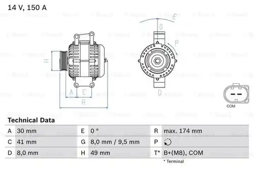 генератор BOSCH 0 986 047 240